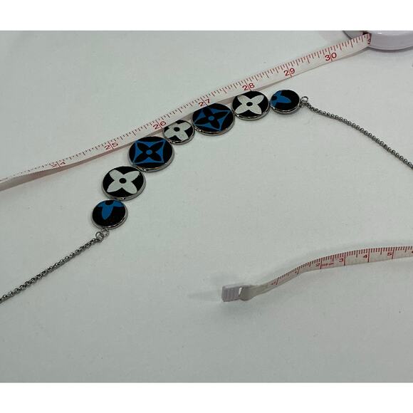 Louis Vuitton Multicolor Murakami Canvas Blue & White Necklace - Picture 5 of 5